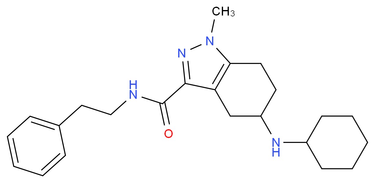 5-(cyclohexylamino)-1-methyl-N-(2-phenylethyl)-4,5,6,7-tetrahydro-1H-indazole-3-carboxamide_分子结构_CAS_)