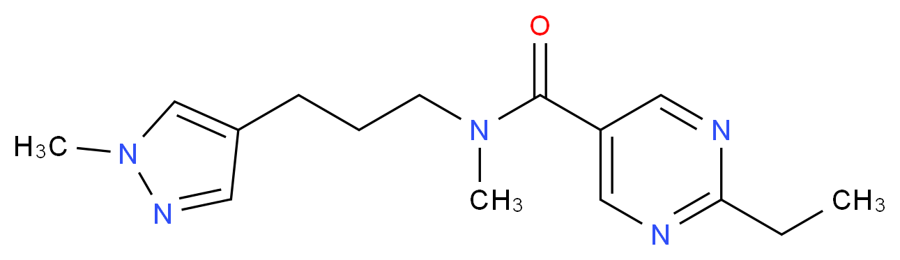 2-ethyl-N-methyl-N-[3-(1-methyl-1H-pyrazol-4-yl)propyl]-5-pyrimidinecarboxamide_分子结构_CAS_)