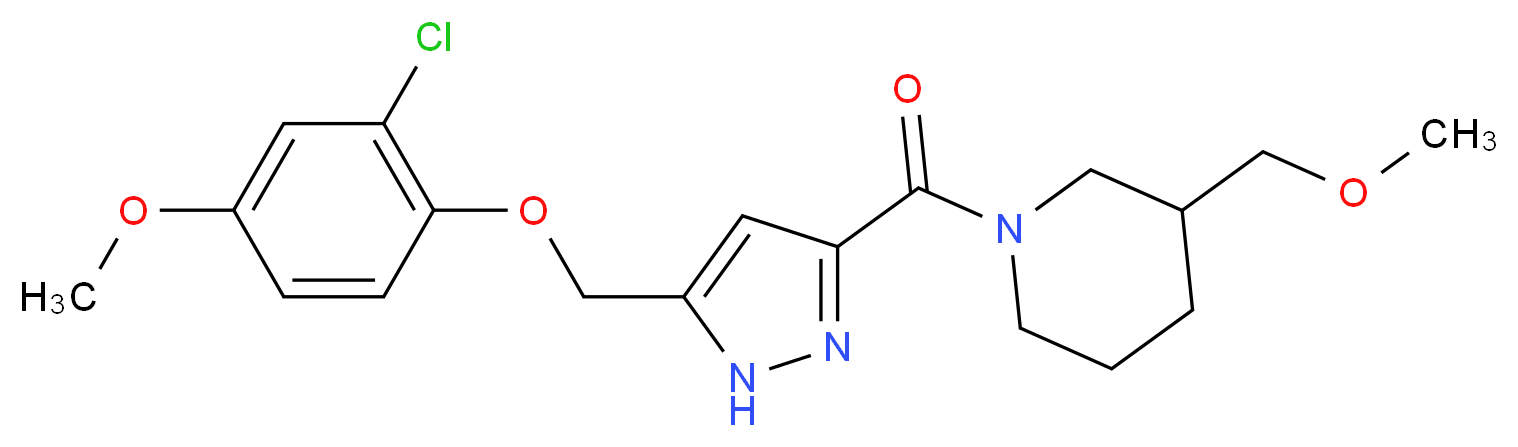 1-({5-[(2-chloro-4-methoxyphenoxy)methyl]-1H-pyrazol-3-yl}carbonyl)-3-(methoxymethyl)piperidine_分子结构_CAS_)