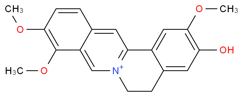 10-hydroxy-3,4,11-trimethoxy-7,8-dihydro-6λ<sup>5</sup>-azatetraphen-6-ylium_分子结构_CAS_3621-38-3