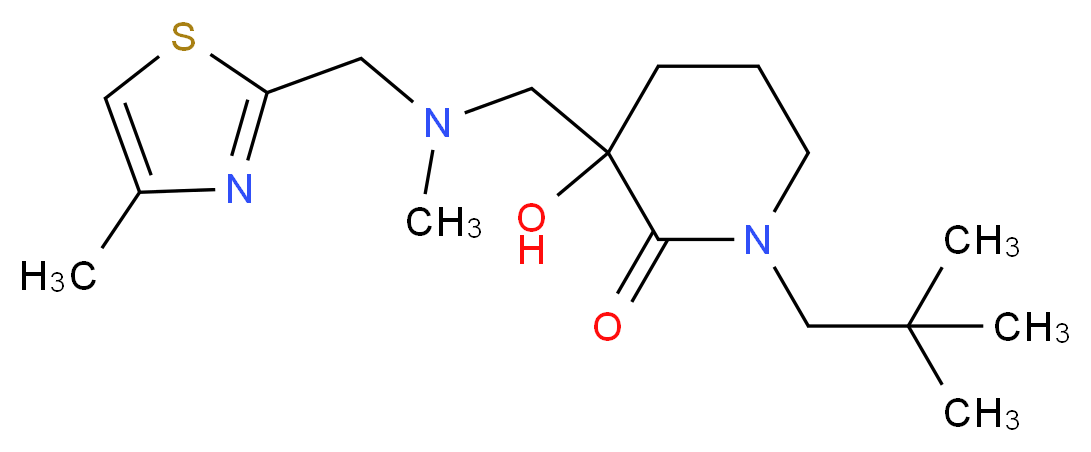 1-(2,2-dimethylpropyl)-3-hydroxy-3-({methyl[(4-methyl-1,3-thiazol-2-yl)methyl]amino}methyl)-2-piperidinone_分子结构_CAS_)