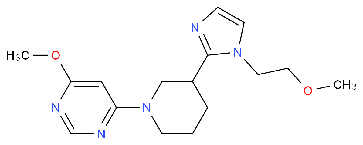 4-methoxy-6-{3-[1-(2-methoxyethyl)-1H-imidazol-2-yl]-1-piperidinyl}pyrimidine_分子结构_CAS_)