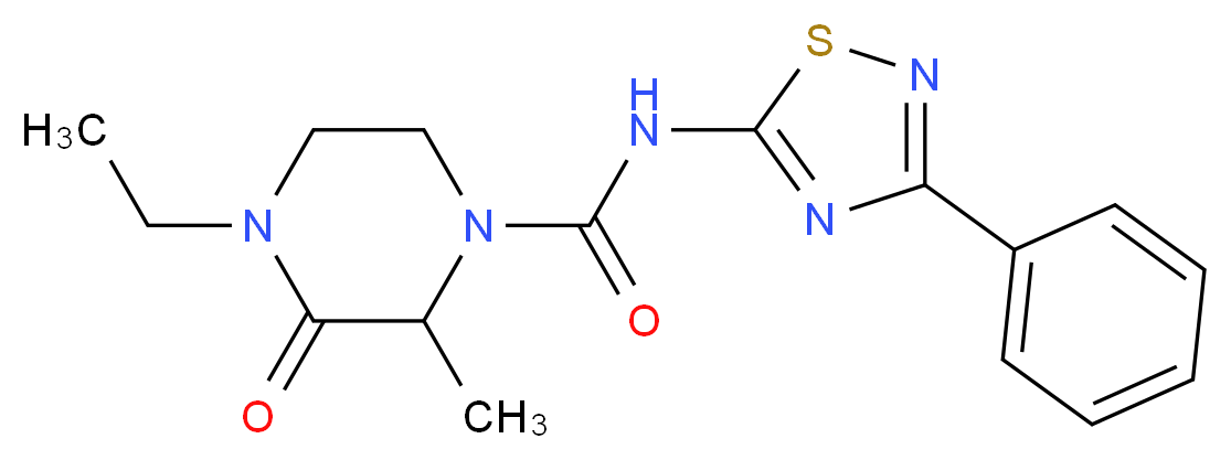 4-ethyl-2-methyl-3-oxo-N-(3-phenyl-1,2,4-thiadiazol-5-yl)piperazine-1-carboxamide_分子结构_CAS_)
