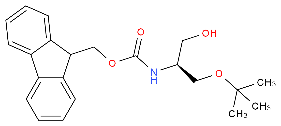 9H-fluoren-9-ylmethyl N-[(2S)-1-(tert-butoxy)-3-hydroxypropan-2-yl]carbamate_分子结构_CAS_438239-26-0