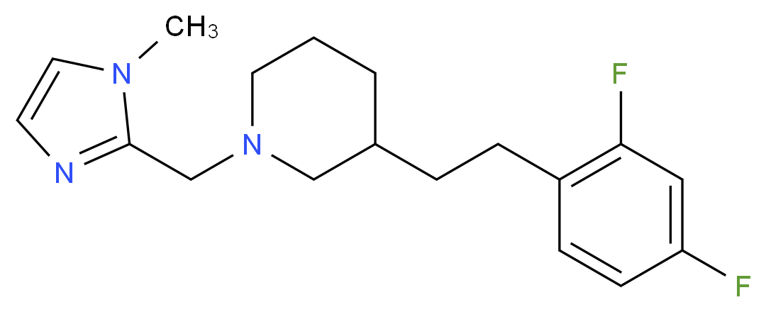 3-[2-(2,4-difluorophenyl)ethyl]-1-[(1-methyl-1H-imidazol-2-yl)methyl]piperidine_分子结构_CAS_)