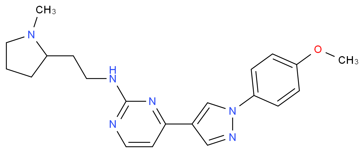 4-[1-(4-methoxyphenyl)-1H-pyrazol-4-yl]-N-[2-(1-methylpyrrolidin-2-yl)ethyl]pyrimidin-2-amine_分子结构_CAS_)