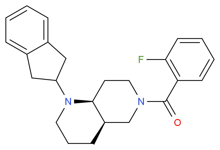 (4aR*,8aS*)-1-(2,3-dihydro-1H-inden-2-yl)-6-(2-fluorobenzoyl)decahydro-1,6-naphthyridine_分子结构_CAS_)