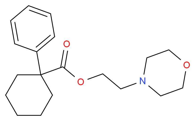 2-(morpholin-4-yl)ethyl 1-phenylcyclohexane-1-carboxylate_分子结构_CAS_138847-85-5