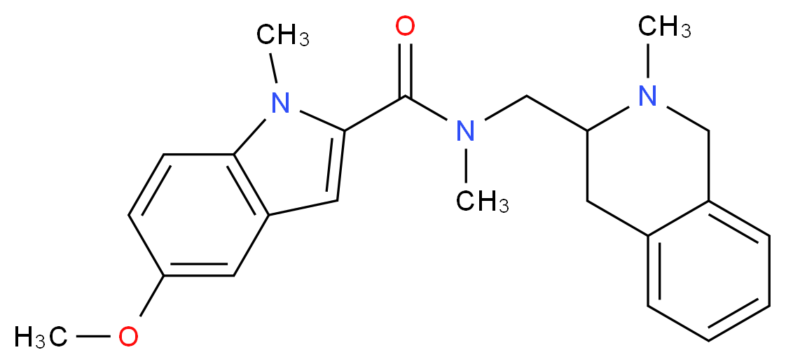 5-methoxy-N,1-dimethyl-N-[(2-methyl-1,2,3,4-tetrahydro-3-isoquinolinyl)methyl]-1H-indole-2-carboxamide_分子结构_CAS_)