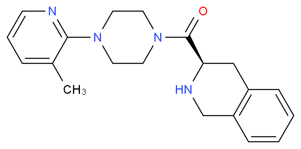 (3R)-3-{[4-(3-methylpyridin-2-yl)piperazin-1-yl]carbonyl}-1,2,3,4-tetrahydroisoquinoline_分子结构_CAS_)