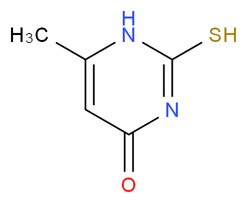 6-methyl-2-sulfanyl-1,4-dihydropyrimidin-4-one_分子结构_CAS_56-04-2