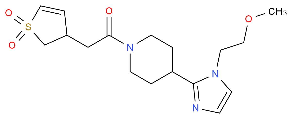 1-[(1,1-dioxido-2,3-dihydro-3-thienyl)acetyl]-4-[1-(2-methoxyethyl)-1H-imidazol-2-yl]piperidine_分子结构_CAS_)