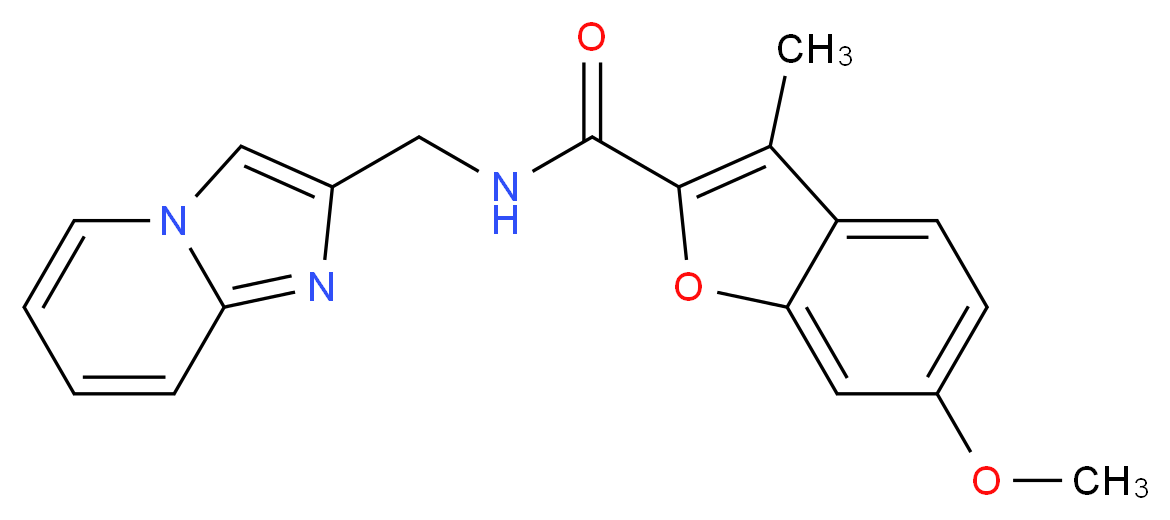 N-(imidazo[1,2-a]pyridin-2-ylmethyl)-6-methoxy-3-methyl-1-benzofuran-2-carboxamide_分子结构_CAS_)