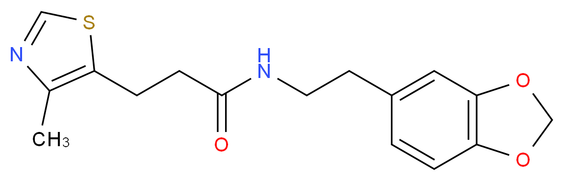 N-[2-(1,3-benzodioxol-5-yl)ethyl]-3-(4-methyl-1,3-thiazol-5-yl)propanamide_分子结构_CAS_)