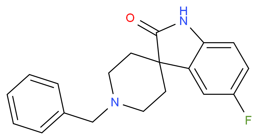 1'-benzyl-5-fluoro-1,2-dihydrospiro[indole-3,4'-piperidine]-2-one_分子结构_CAS_1258638-31-1