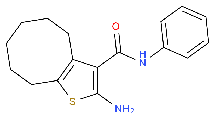 2-Amino-N-phenyl-4,5,6,7,8,9-hexahydrocycloocta-[b]thiophene-3-carboxamide_分子结构_CAS_)