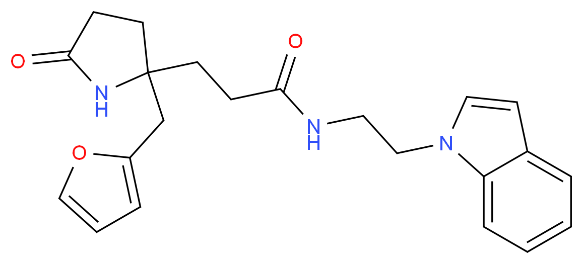3-[2-(2-furylmethyl)-5-oxo-2-pyrrolidinyl]-N-[2-(1H-indol-1-yl)ethyl]propanamide_分子结构_CAS_)