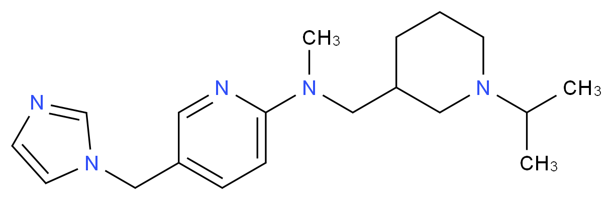 5-(1H-imidazol-1-ylmethyl)-N-[(1-isopropyl-3-piperidinyl)methyl]-N-methyl-2-pyridinamine_分子结构_CAS_)