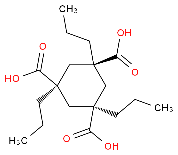 (1R,3S,5s)-1,3,5-tripropylcyclohexane-1,3,5-tricarboxylic acid_分子结构_CAS_129063-52-1