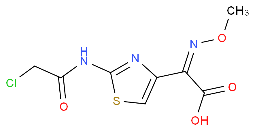 (Z)-2-(2-氯乙酰氨基)-α-(甲氧亚氨基)-4-噻唑乙酸_分子结构_CAS_64486-18-6)