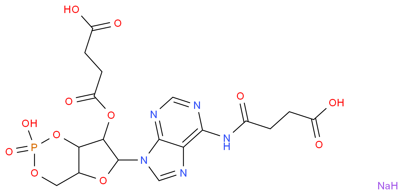 N6,2′-O-Disuccinyladenosine 3′:5′-cyclic monophosphate sodium salt_分子结构_CAS_102783-27-7)