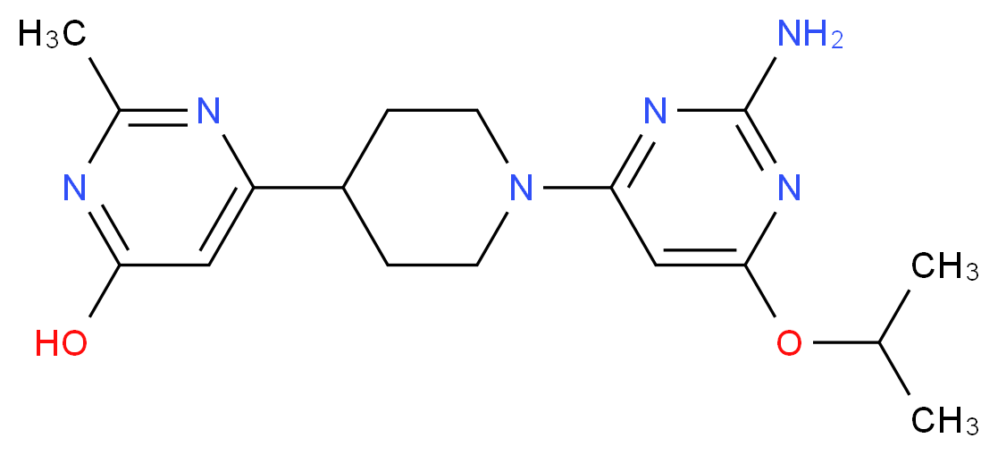 6-[1-(2-amino-6-isopropoxy-4-pyrimidinyl)-4-piperidinyl]-2-methyl-4-pyrimidinol_分子结构_CAS_)