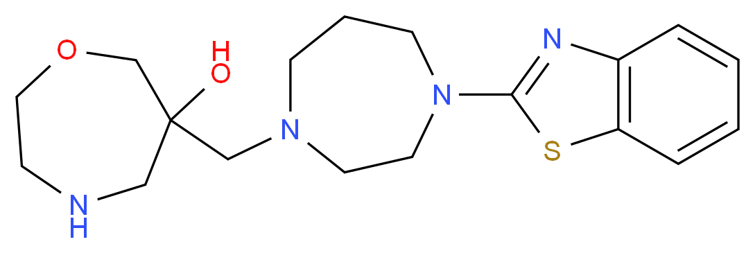 6-{[4-(1,3-benzothiazol-2-yl)-1,4-diazepan-1-yl]methyl}-1,4-oxazepan-6-ol_分子结构_CAS_)