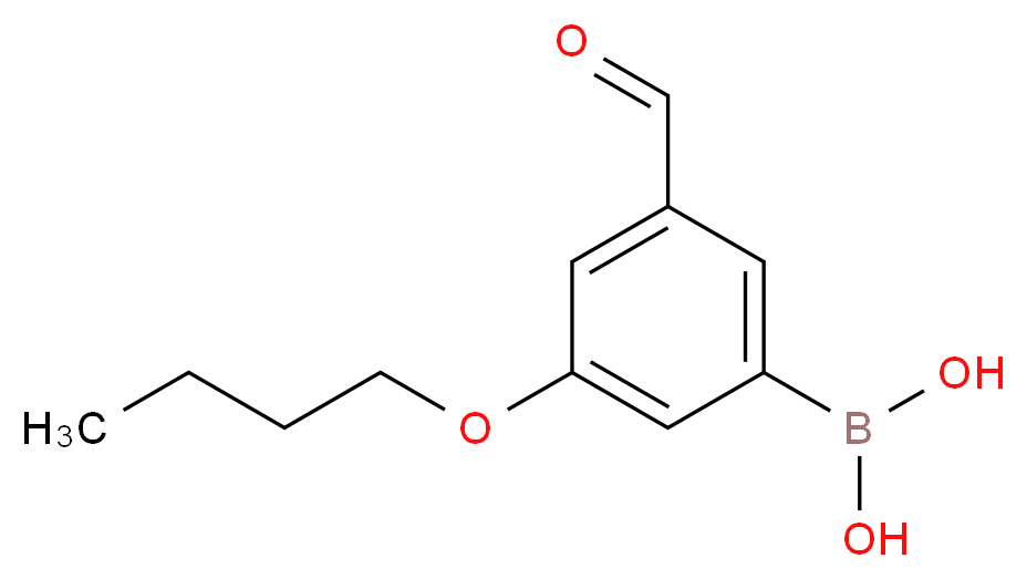 (3-butoxy-5-formylphenyl)boronic acid_分子结构_CAS_1072951-70-2