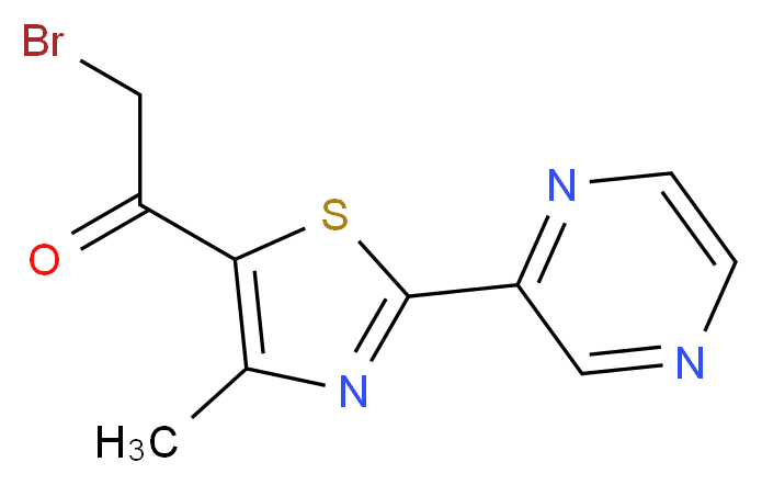 2-Bromo-1-[4-methyl-2-(2-pyrazinyl)-1,3-thiazol-5-yl]-1-ethanone_分子结构_CAS_423768-43-8)