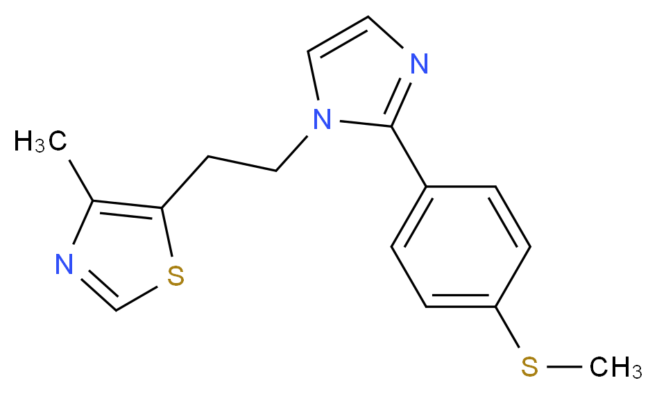 4-methyl-5-(2-{2-[4-(methylthio)phenyl]-1H-imidazol-1-yl}ethyl)-1,3-thiazole_分子结构_CAS_)