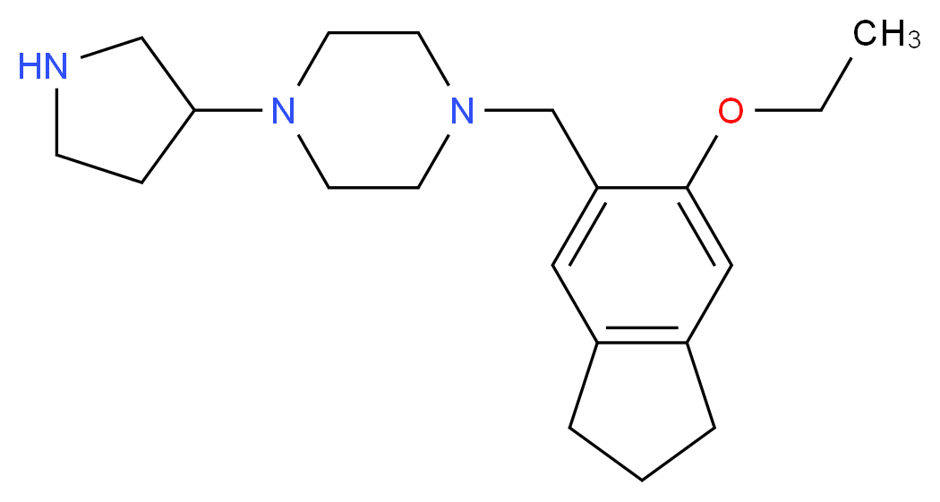 1-[(6-ethoxy-2,3-dihydro-1H-inden-5-yl)methyl]-4-pyrrolidin-3-ylpiperazine_分子结构_CAS_)