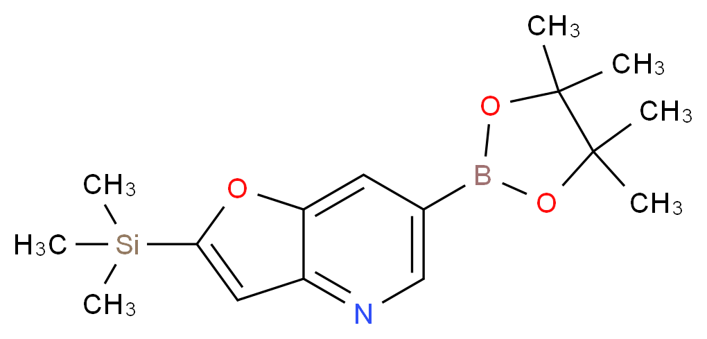 6-(4,4,5,5-Tetramethyl-1,3,2-dioxaborolan-2-yl)-2-(trimethylsilyl)furo[3,2-b]pyridine_分子结构_CAS_)