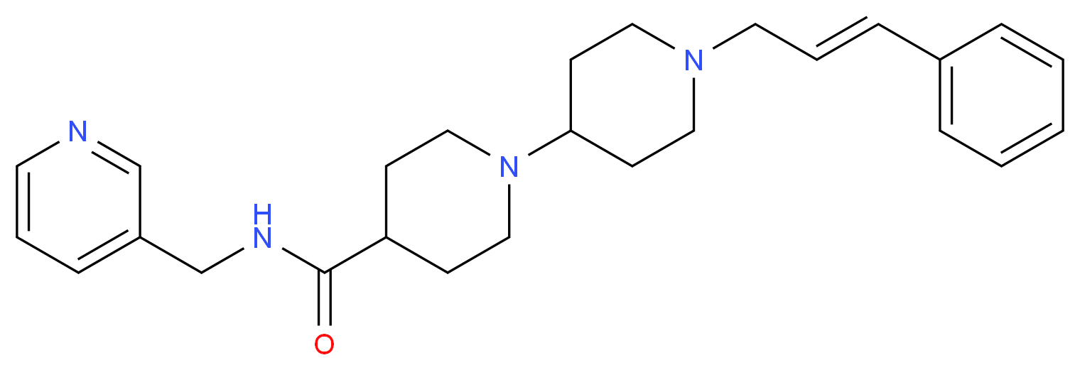1'-[(2E)-3-phenyl-2-propen-1-yl]-N-(3-pyridinylmethyl)-1,4'-bipiperidine-4-carboxamide_分子结构_CAS_)