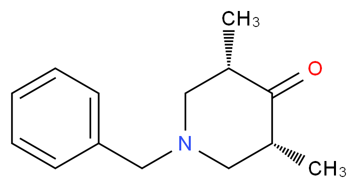 (3R,5S)-1-benzyl-3,5-dimethylpiperidin-4-one_分子结构_CAS_324769-03-1