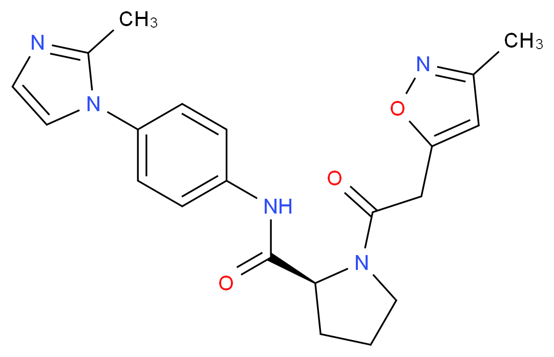 N-[4-(2-methyl-1H-imidazol-1-yl)phenyl]-1-[(3-methylisoxazol-5-yl)acetyl]-L-prolinamide_分子结构_CAS_)