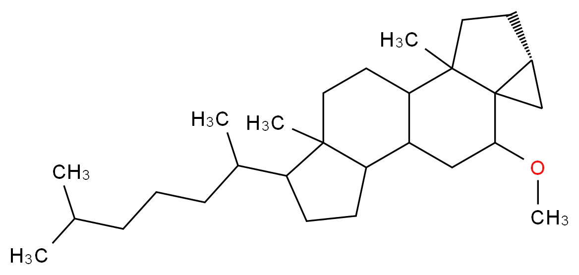 (5R)-8-methoxy-2,15-dimethyl-14-(6-methylheptan-2-yl)pentacyclo[8.7.0.0<sup>2</sup>,<sup>7</sup>.0<sup>5</sup>,<sup>7</sup>.0<sup>1</sup><sup>1</sup>,<sup>1</sup><sup>5</sup>]heptadecane_分子结构_CAS_2867-93-8