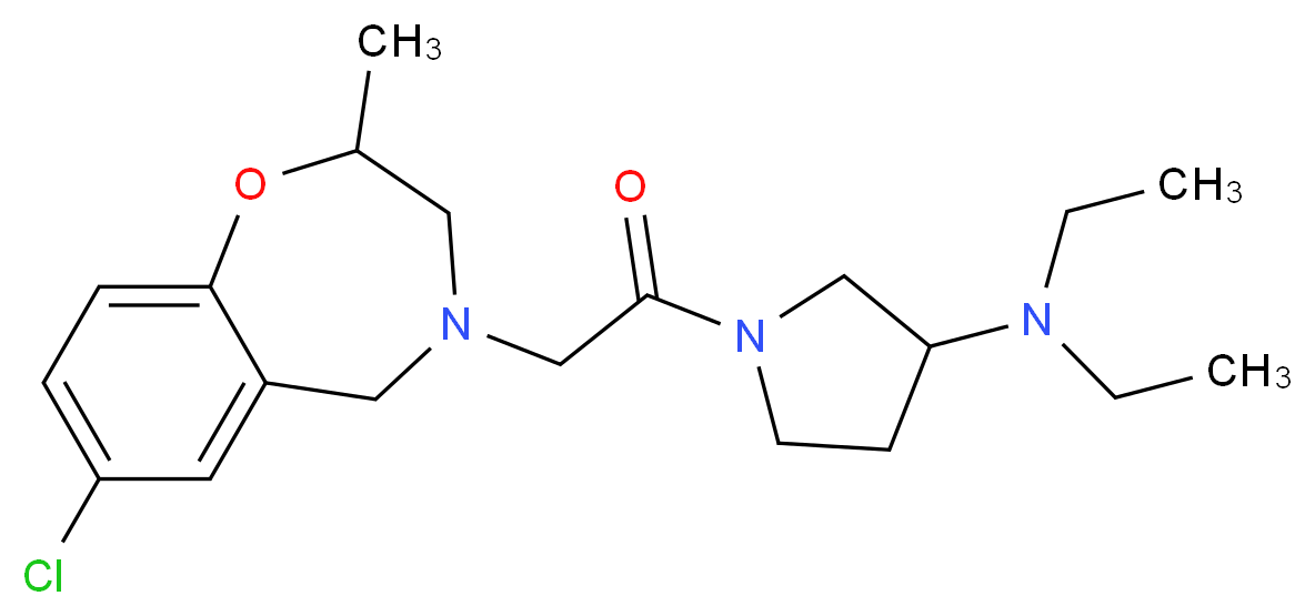 1-[(7-chloro-2-methyl-2,3-dihydro-1,4-benzoxazepin-4(5H)-yl)acetyl]-N,N-diethyl-3-pyrrolidinamine_分子结构_CAS_)
