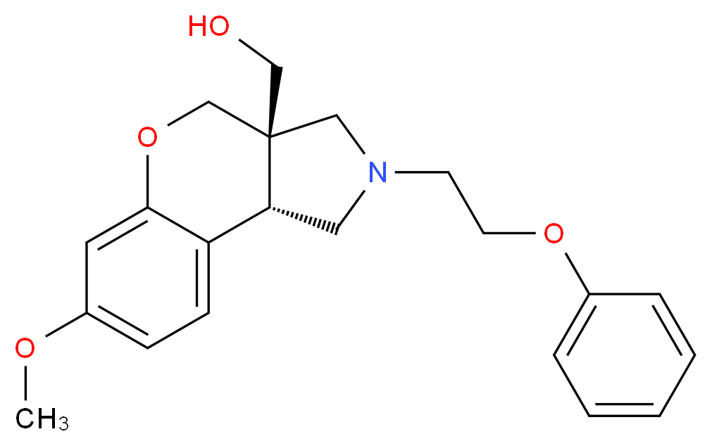 [(3aS*,9bS*)-7-methoxy-2-(2-phenoxyethyl)-1,2,3,9b-tetrahydrochromeno[3,4-c]pyrrol-3a(4H)-yl]methanol_分子结构_CAS_)