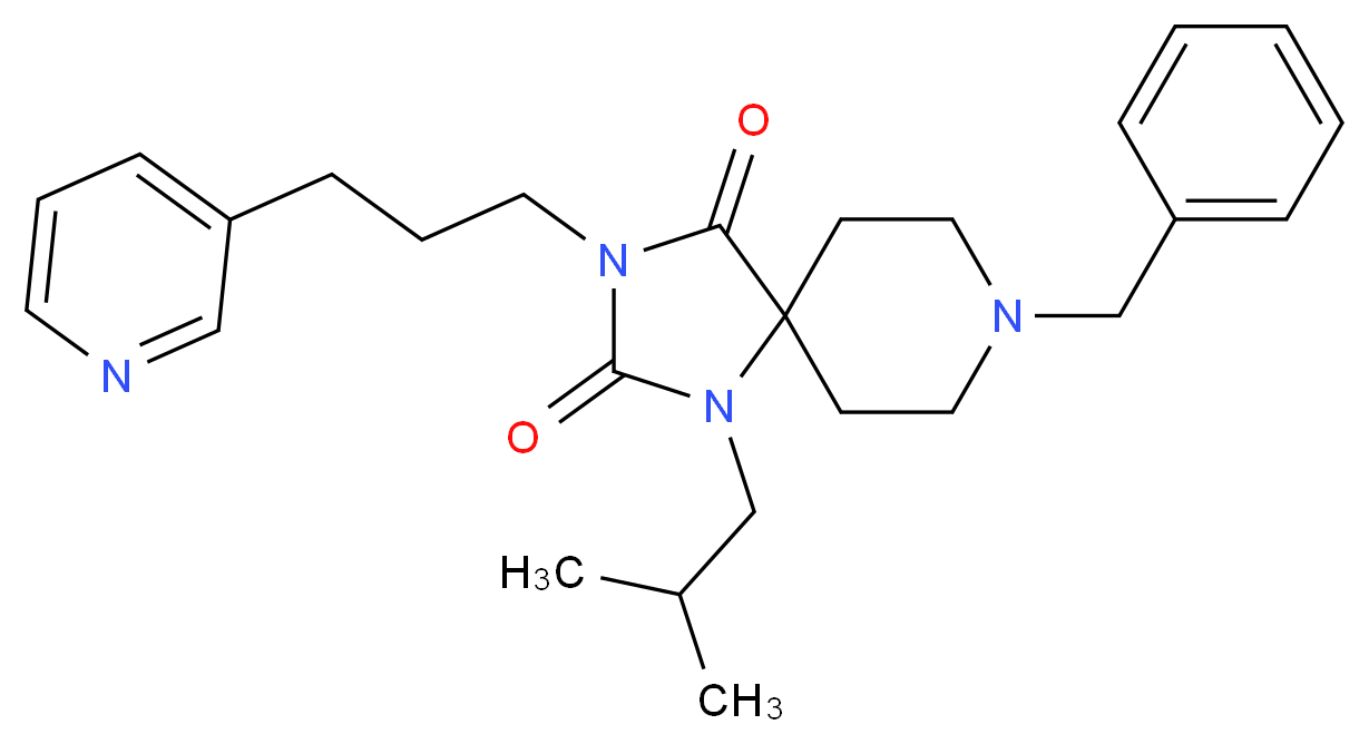8-benzyl-1-isobutyl-3-[3-(3-pyridinyl)propyl]-1,3,8-triazaspiro[4.5]decane-2,4-dione_分子结构_CAS_)