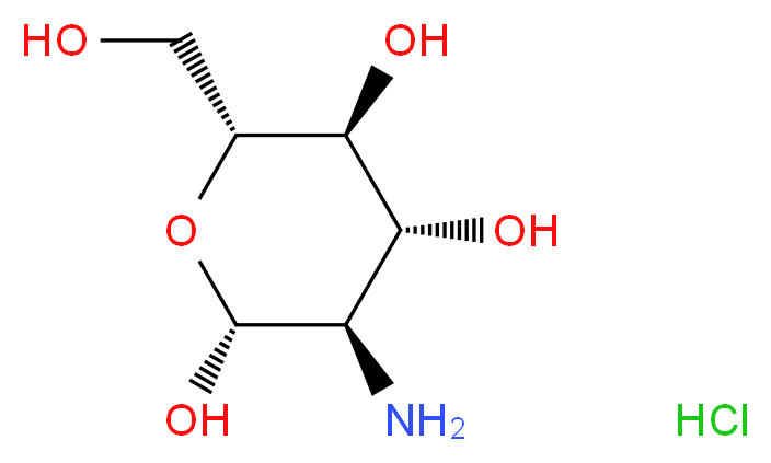 (2R,3R,4R,5S,6R)-3-amino-6-(hydroxymethyl)oxane-2,4,5-triol hydrochloride_分子结构_CAS_66-84-2