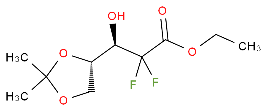 ethyl (3R)-3-[(4S)-2,2-dimethyl-1,3-dioxolan-4-yl]-2,2-difluoro-3-hydroxypropanoate_分子结构_CAS_95058-92-7