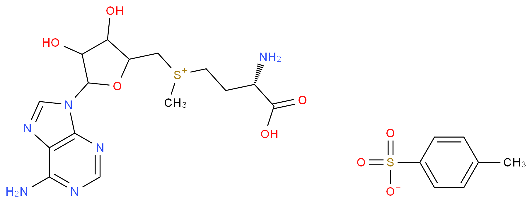 S-ADENOSYL-L-METHIONINE SULFATE p-TOLUENESULFONATE SALT_分子结构_CAS_485-80-3)