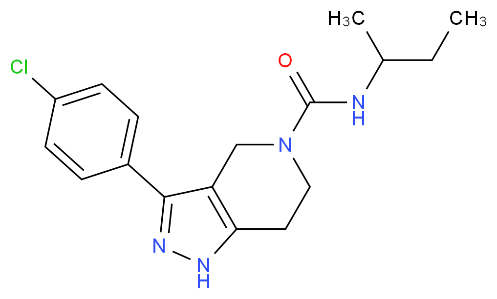 N-(sec-butyl)-3-(4-chlorophenyl)-1,4,6,7-tetrahydro-5H-pyrazolo[4,3-c]pyridine-5-carboxamide_分子结构_CAS_)