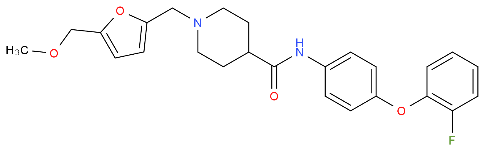 N-[4-(2-fluorophenoxy)phenyl]-1-{[5-(methoxymethyl)-2-furyl]methyl}-4-piperidinecarboxamide_分子结构_CAS_)