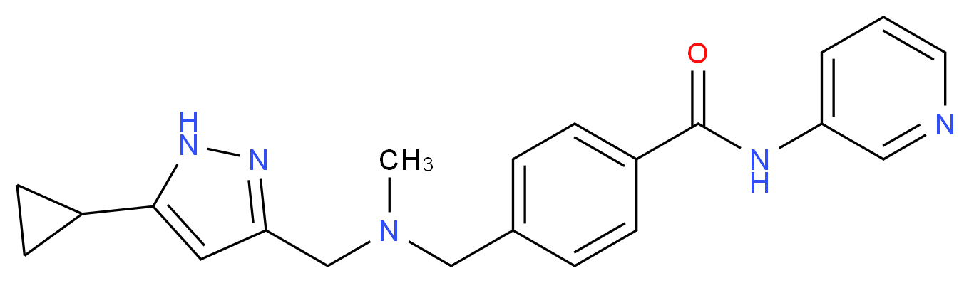 4-{[[(5-cyclopropyl-1H-pyrazol-3-yl)methyl](methyl)amino]methyl}-N-pyridin-3-ylbenzamide_分子结构_CAS_)