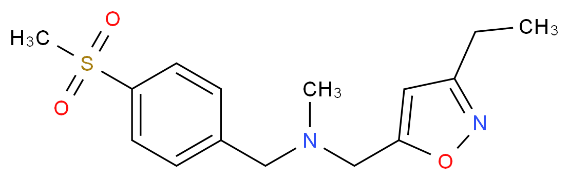 1-(3-ethylisoxazol-5-yl)-N-methyl-N-[4-(methylsulfonyl)benzyl]methanamine_分子结构_CAS_)