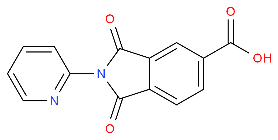 1,3-Dioxo-2-pyridin-2-ylisoindoline-5-carboxylic acid_分子结构_CAS_186384-46-3)