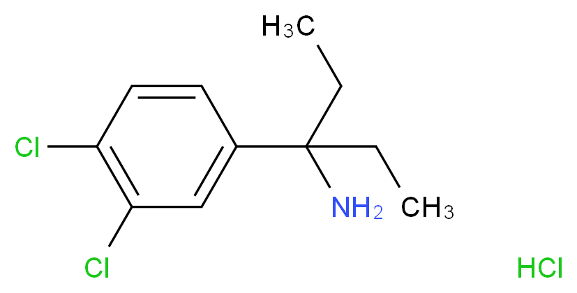 3-(3,4-dichlorophenyl)pentan-3-amine hydrochloride_分子结构_CAS_)