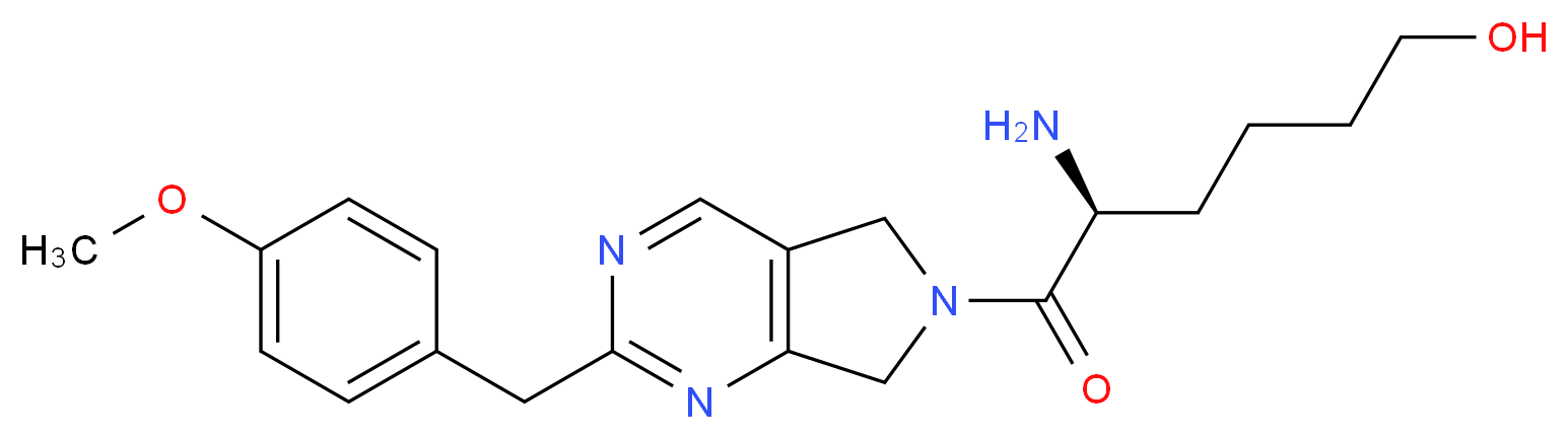 (5S)-5-amino-6-[2-(4-methoxybenzyl)-5,7-dihydro-6H-pyrrolo[3,4-d]pyrimidin-6-yl]-6-oxohexan-1-ol_分子结构_CAS_)