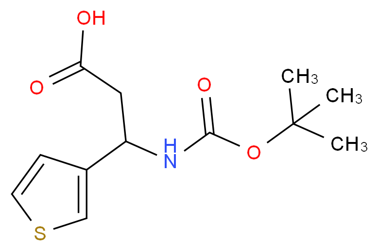 3-[(tert-Butoxycarbonyl)amino]-3-(3-thienyl)-propanoic acid_分子结构_CAS_)